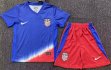 2024-2025 United States Team blue white kid soccer Jerseys away-GD