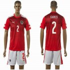 2016 Austria European Cup GARICS #2 red white soccer jersey home