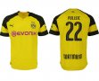 2018-2019 Dortmund thailand version #22 PULISIC yellow soccer jersey home