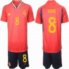 2022 World Cup Spain team #8 KOKE red soccer jerseys home-HQ