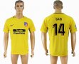 2017-2018 Atletico Madrid #14 GABI thailand version yellow soccer jersey away