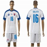 2015-2016 Slovakia team SALATA #16 soccer jersey white home