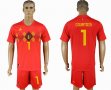 2018 World cup Belgium #1 COURTOIS red soccer uniforms home