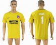 2017-2018 Atletico Madrid #1 MOYA thailand version yellow soccer jersey away