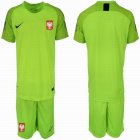 2018 World Cup Poland light green goalkeeper black soccer jersey 01