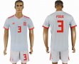 2018 World cup Spain team #3 PIQUE white soccer jersey away