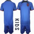 2022 World Cup Netherlands team blue kid soccer jersey away