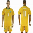 2016-2017 Ivory team DROGBA #11 yellow soccer jersey home