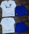 2023-2024 Barcelona club white blue long sleeves soccer jerseys away