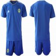 2018 World Cup Sweden blue soccer jersey away