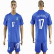 2016-2017 Greece team TACHTSIDIS #17 blue soccer jersey away