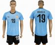 2018 World Cup Uruguay team #19 MAURICIO skyblue soccer jersey home