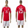 2015-2016 Switzerland national team LANG #25 jerseys red home