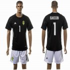 2016 Swedish ISAKSSON #1 goalkeeper soccer jerseys black white