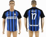 2017-2018 Inter Milan #17 MEDEL Thailand version blue black soccer uniforms home