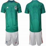 2022 World Cup Mexico Team green soccer jersey home