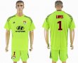 2017-2018 Lyon fluorescent green #1 LOPES goalkeeper soccer jersey