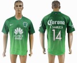 2017 America club R.SAMBUEZA #14 thailand version green soccer jersey away