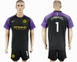 2017-2018 Manchester City #1 C.BRAVO black goalkeeper soccer jersey