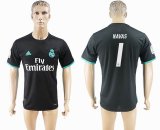 2017-2018 Real Madrid #1 NAVAS thailand version black soccer jersey away