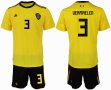 2018 World cup Belgium #3 VERMAELEN yellow soccer jersey away