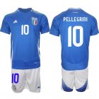 2024-2025 Italy Team #10 PELLEGRINI blue white soccer jerseys home-HQ