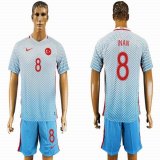 2016 Turkey team INAN #8 skyblue soccer jersey away