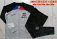 2023-2024 Barcelona club gray black kid soccer jacket with long shorts E719#