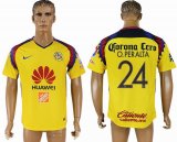 2018-2019 America club thailand version #24 O.PERALTA yellow soccer jersey home