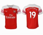 2018-2019 Arsenal thailand version #19 S.CAZORLA white red soccer jersey home