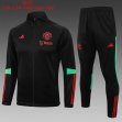 2023-2024 Manchester United club black kid soccer jacket with long shorts E717#