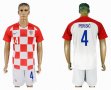 2018 World Cup Croatia team #4 PERISIC white red home soccer jerseys