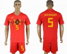 2018 World cup Belgium #5 UERTONGHEN red soccer uniforms home