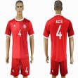 2016 Denmark national team AGGER #4 red soccer jerey home