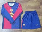 2024-2025 Barcelona club blue long sleeves soccer jerseys home