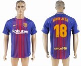 2017-2018 Barcelona club thailand version #18 JORDI ALBA blue red soccer jersey home