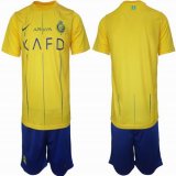 2023-2024 Al Nassr club yellow blue soccer jerseys home