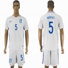 2016-2017 Greece team MORAS #5 white soccer jersey home