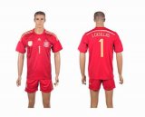 2014 World Cup Spain I.CASILLAS 1 red soccer jersey home