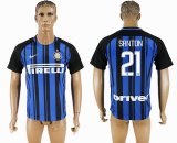 2017-2018 Inter Milan #21 SANTON Thailand version blue black soccer uniforms home