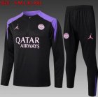 2024-2025 Paris Saint-Germain club black purple soccer uniforms with Long Trousers B951