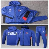 Philadelphia 76ers blue NBA Hooded Sweatshirt with long shorts