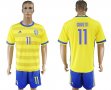 2017-2018 Sweden team CUIDETTI #11 yellow blue soccer jersey home
