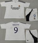 2024-2025 Real Madrid club #9 Mbappé white soccer jerseys home