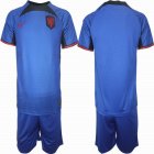 2022 World Cup Netherlands team blue soccer jersey away