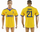 2017-2018 Juventus FC #21 DYBALA thailand version Yellow soccer jersey away