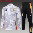 2024-2025 Real Madrid club white black soccer uniforms with Long Trousers B903