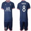 2021-2022 Paris Saint-Germain club #8 PAREDES blue soccer jerseys home