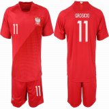 2021 Poland Team red #11 GROSICKI soccer jersey away