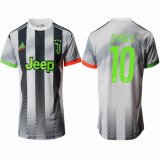 2019-2020 Juventus FC thailand version #10 DYBALA white black soccer uniforms away-HQ